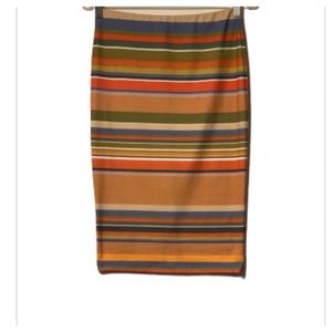 Asos Size 6 Striped Pencil Skirt Folded Waist Tan